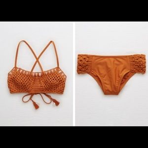 AERIE by American Eagle Crochet Swim Top & Bottom